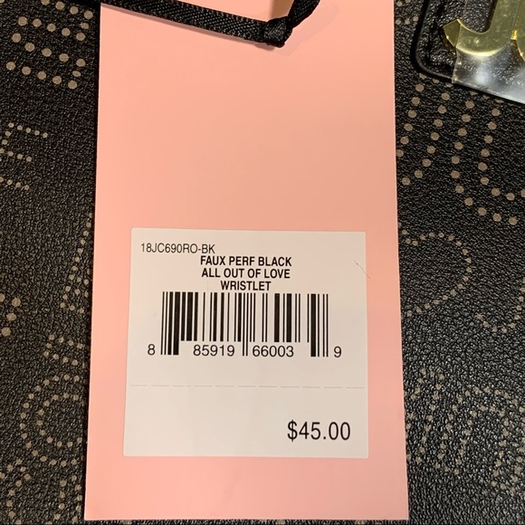 Juicy Couture Vegan Black Faux Perforated Wristlet - Picture 8 of 8